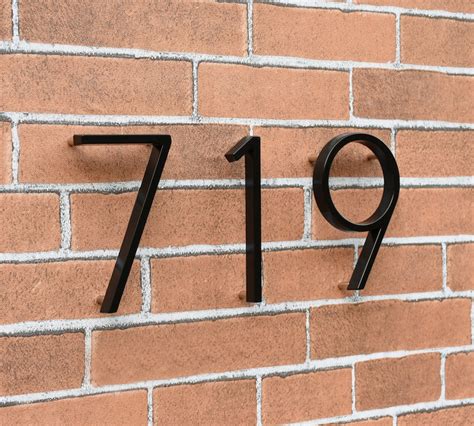 house numbers metal black floating on brick wall|diy floating house numbers.